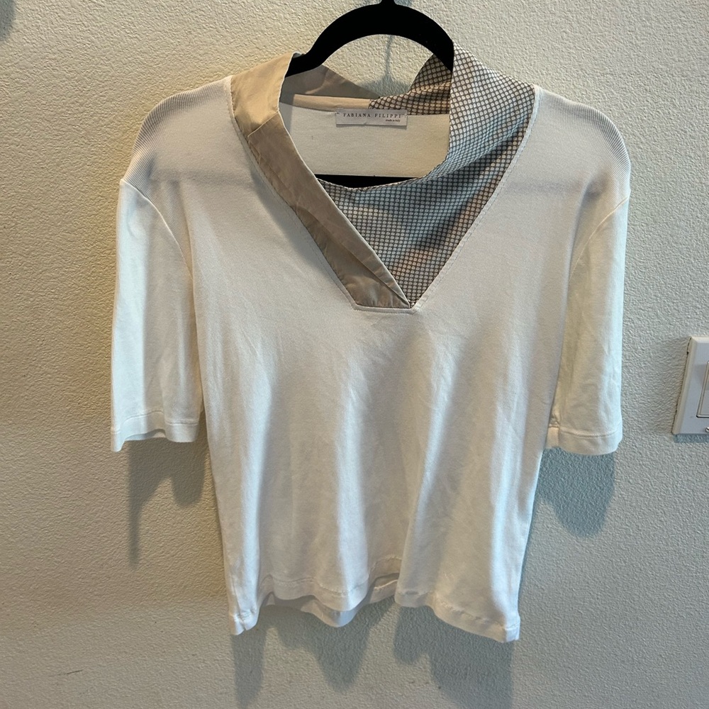 Fabiana Filippi Cotton V-Neck Women Top